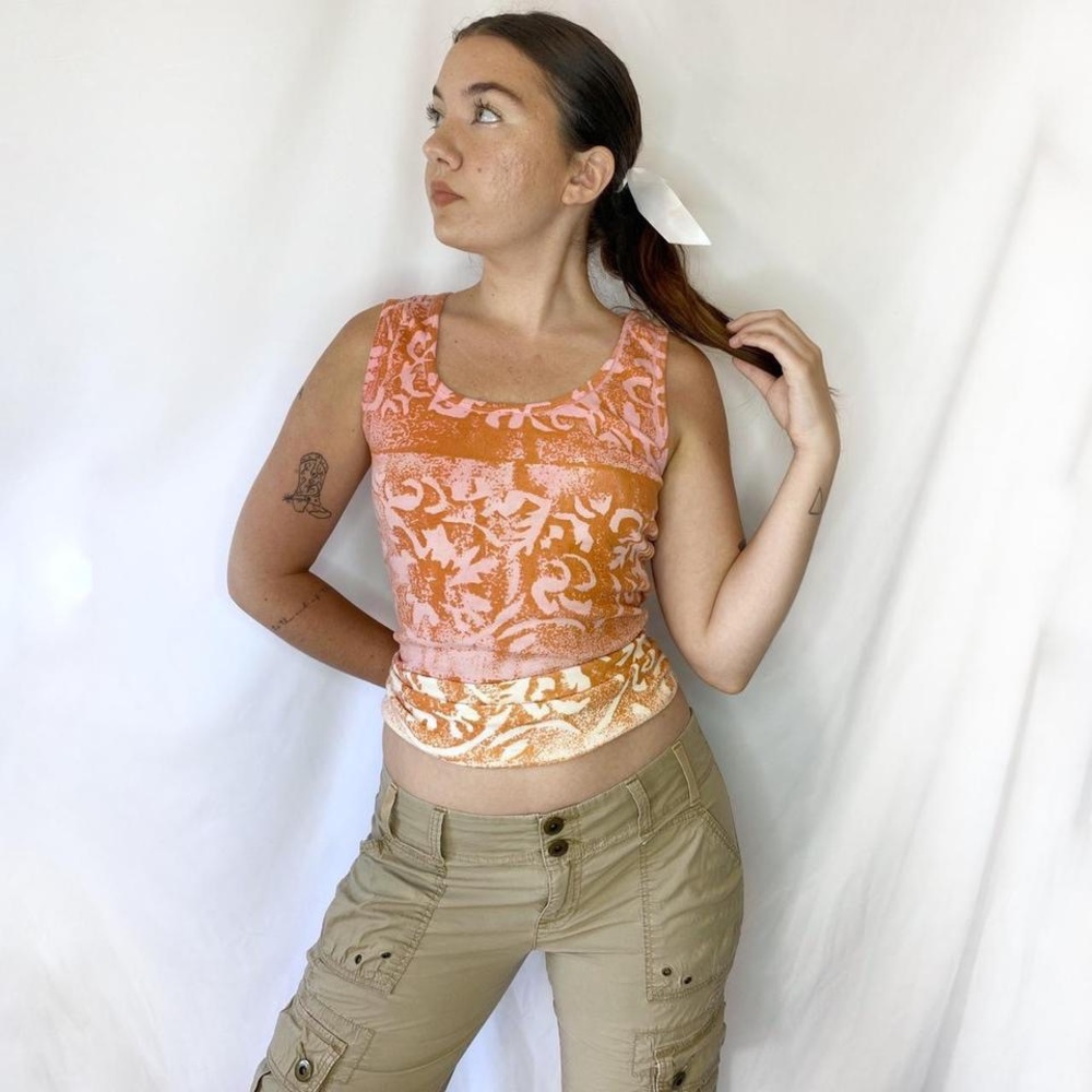 IDI funky orange tank top
